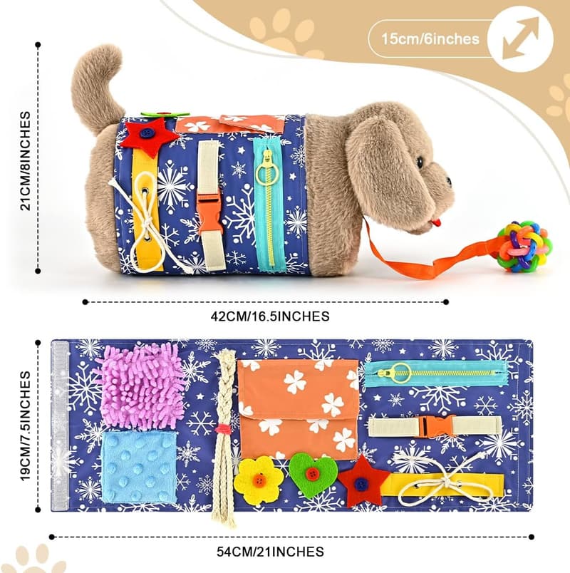 Dementia Activity Fidget Blanket and Dog Toy for Seniors