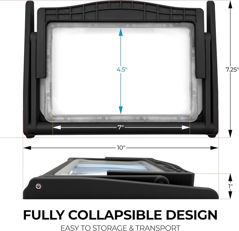 5X LED Page Magnifier with Detachable Stand & 3 Light Modes