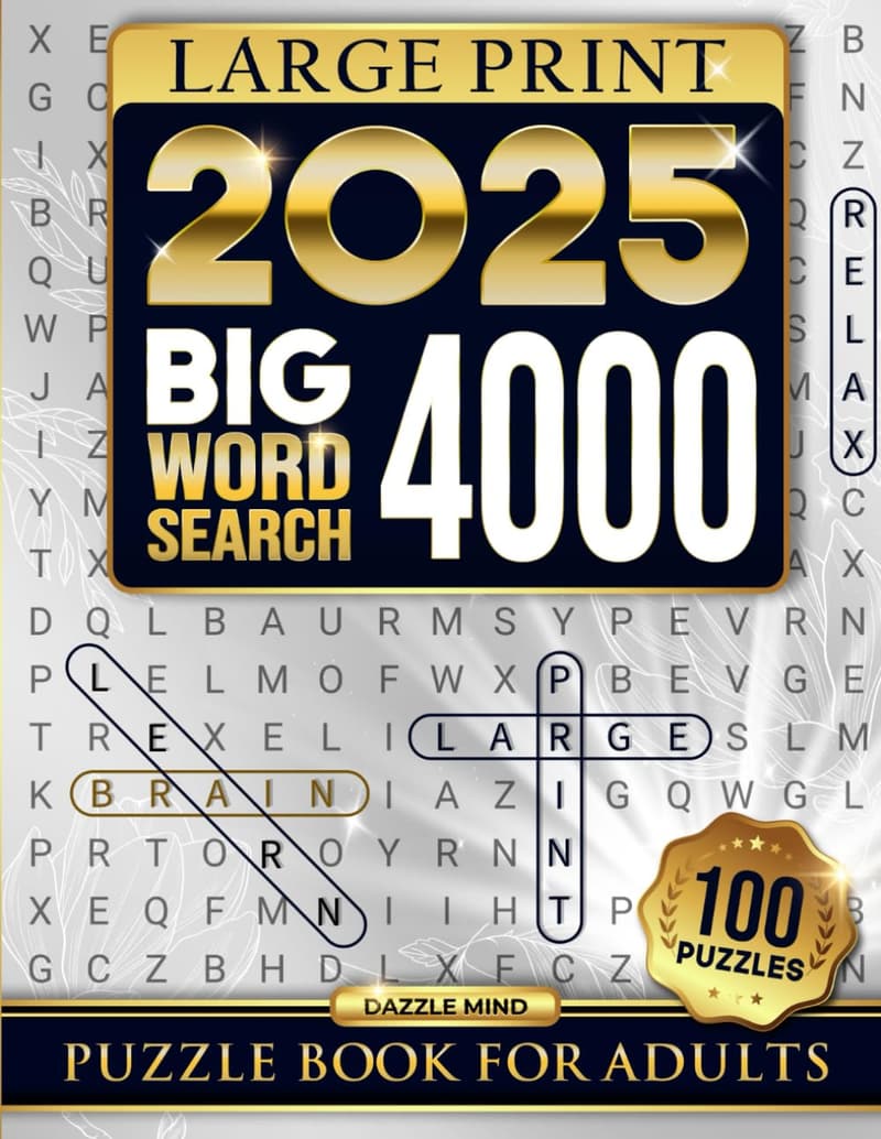 Large Print Word Search Puzzle Book for Adults and Seniors