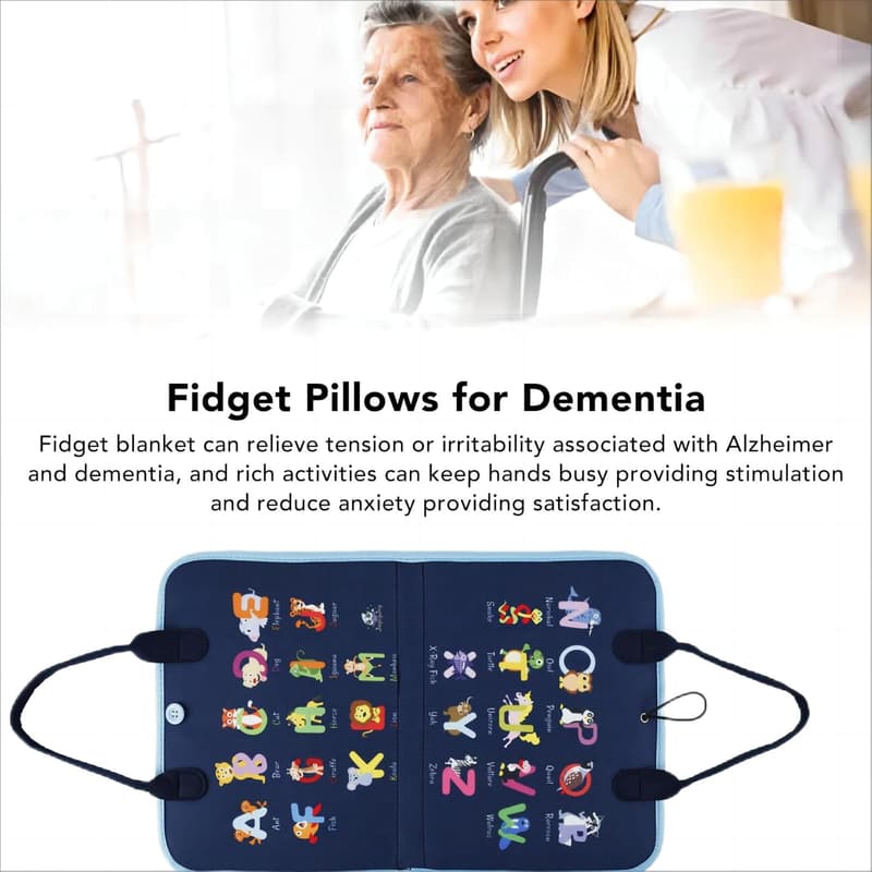 Dementia Therapy Fidget Blanket for Seniors