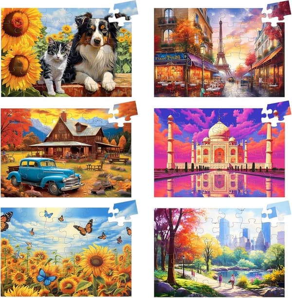 36-Piece Easy Jigsaw Puzzles for Seniors with Storage Bags