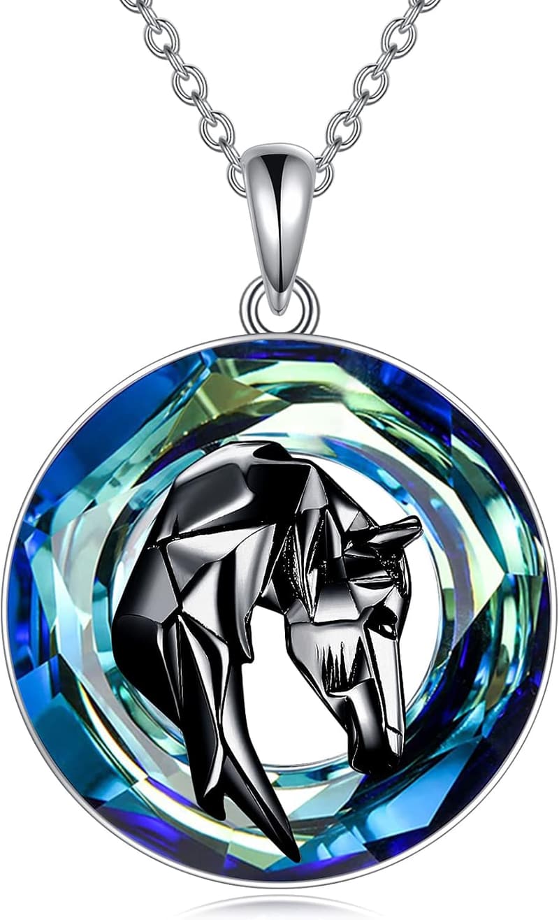 Mother's Day Sterling Silver Origami Horse Necklace for Women