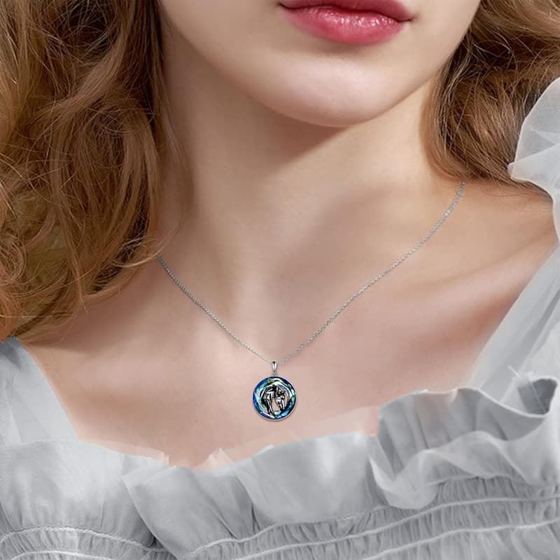 Mother's Day Sterling Silver Origami Horse Necklace for Women