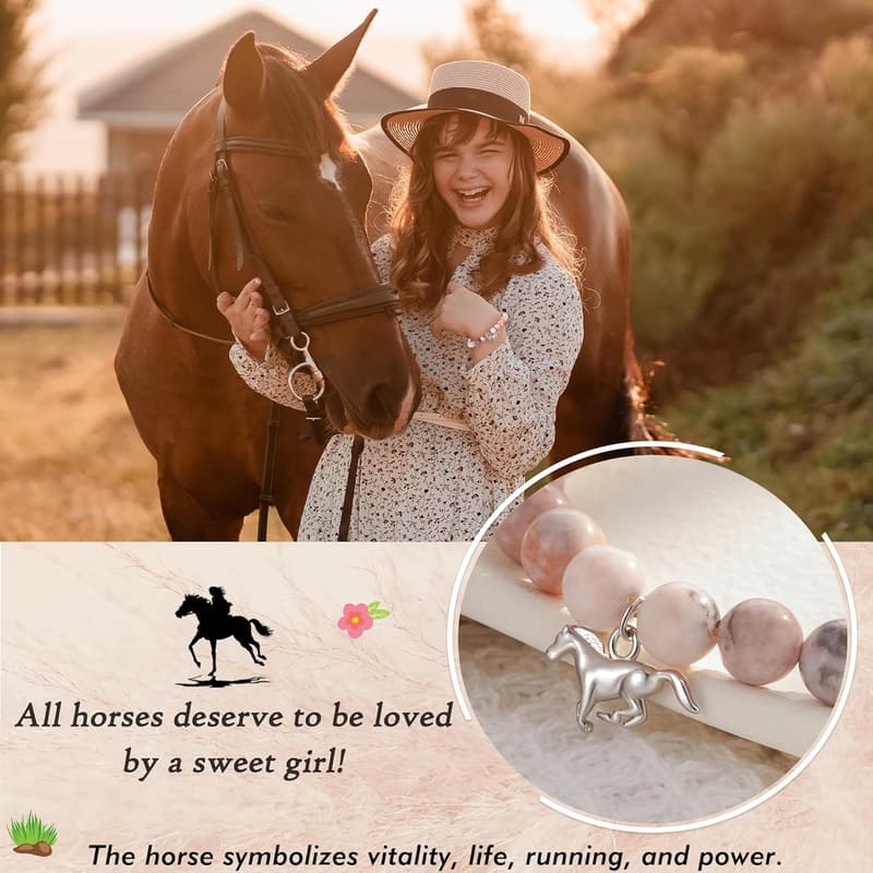 Birthday Horse Charm Bracelet for Girls - Horse Lovers