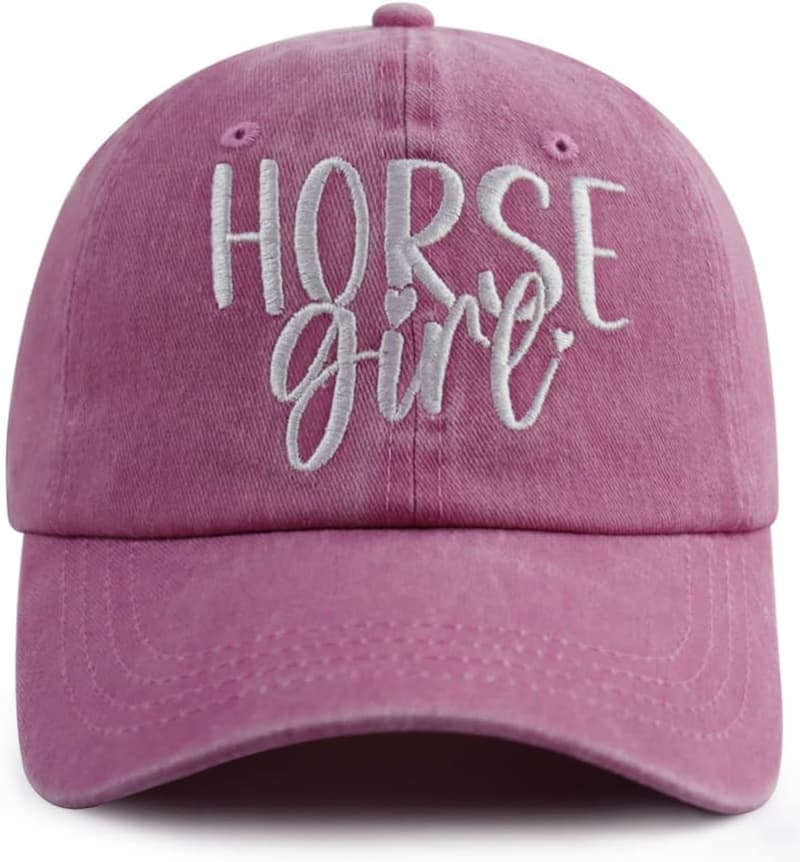 Funny Horse Lover Baseball Cap for Women, Adjustable Cotton