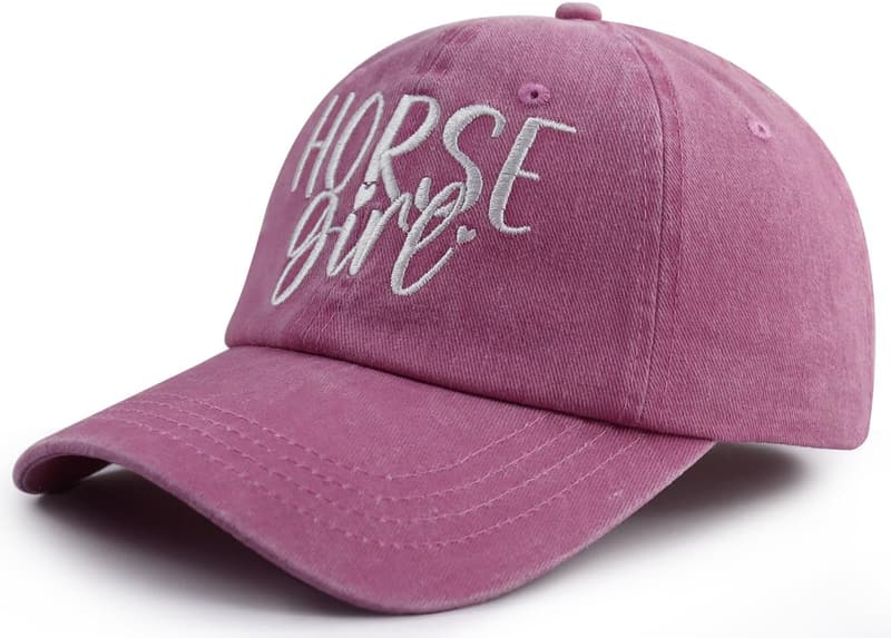 Funny Horse Lover Baseball Cap for Women, Adjustable Cotton