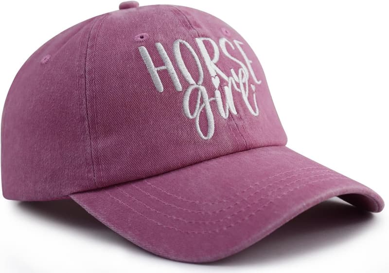 Funny Horse Lover Baseball Cap for Women, Adjustable Cotton