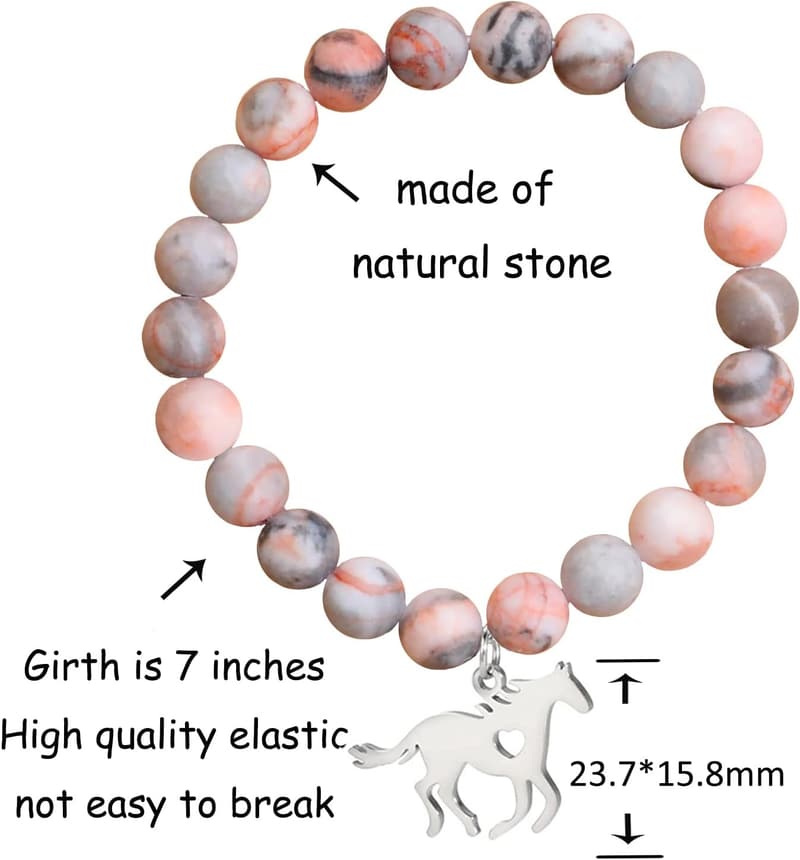 Horse Bracelet - Nature Stone Birthday Gift for Teens