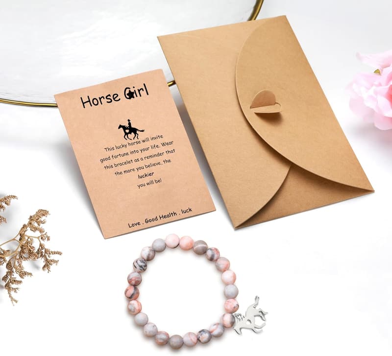 Horse Bracelet - Nature Stone Birthday Gift for Teens