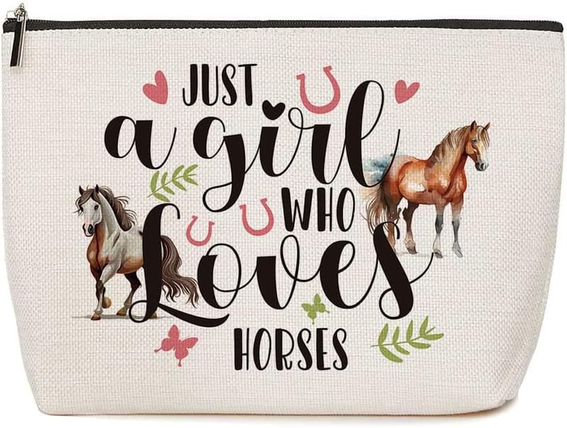 Horse Makeup Bag for Equestrians - Just a Girl Who Loves Horses