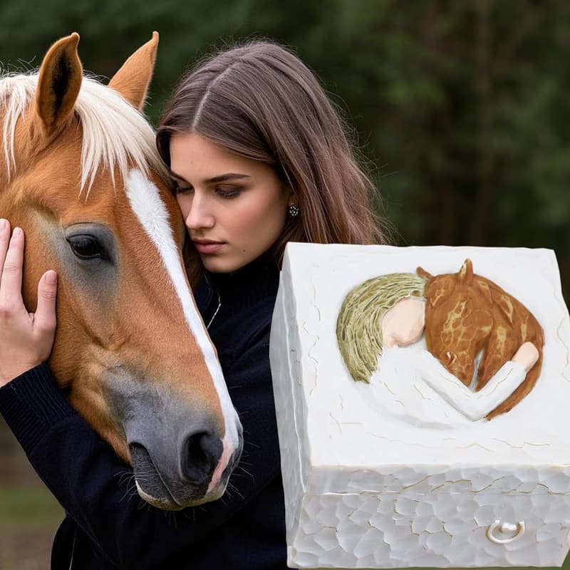 Western Sculpted Hand-Painted Keepsake Box for Horse Lovers