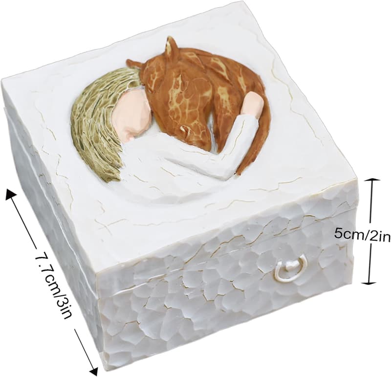 Western Sculpted Hand-Painted Keepsake Box for Horse Lovers