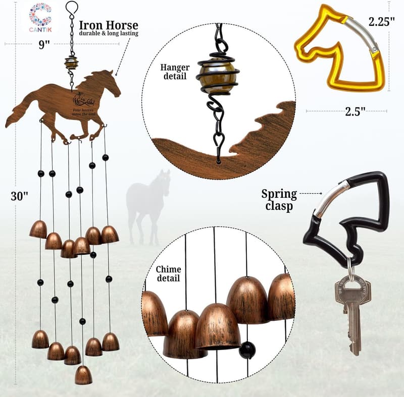 Horse Gifts Wind Chime - Unique Outdoor Decor for Women