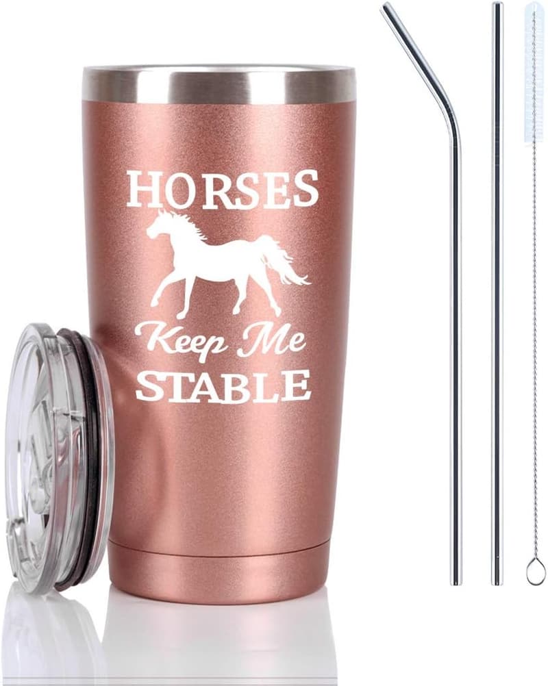 Funny Horse Lover Travel Tumbler for Women - 20 Oz Insulated