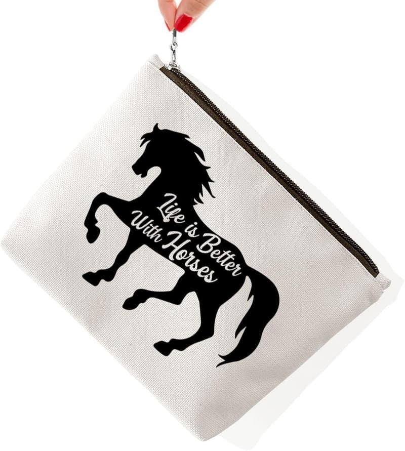Horse Lover Makeup Bag - Life Is Better with Horses