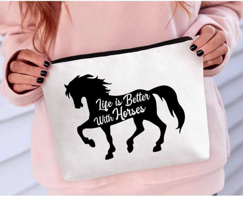 Horse Lover Makeup Bag - Life Is Better with Horses