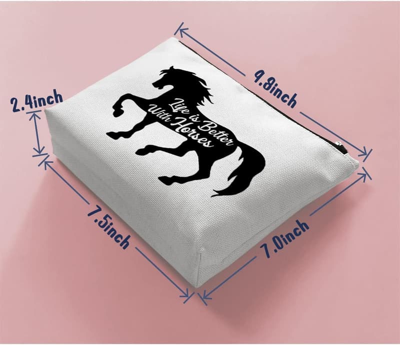 Horse Lover Makeup Bag - Life Is Better with Horses