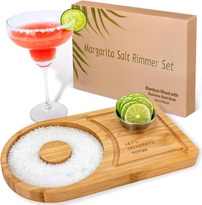 Bamboo Margarita Salt Rimmer Set with Bowl & Accessories