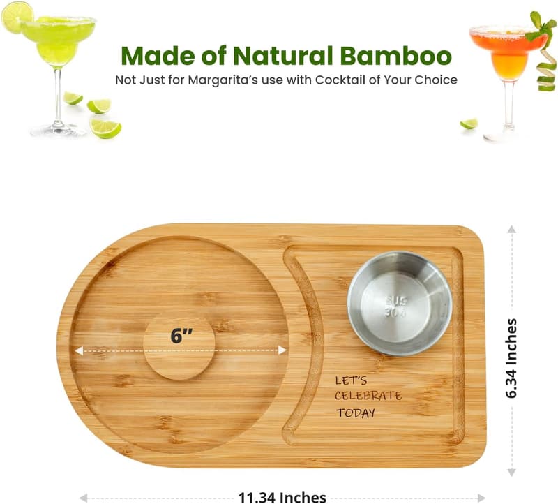 Bamboo Margarita Salt Rimmer Set with Bowl & Accessories