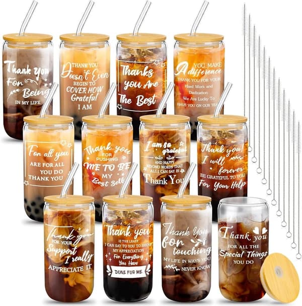 CNA Appreciation Week: 12 Thank You Glass Cups Set