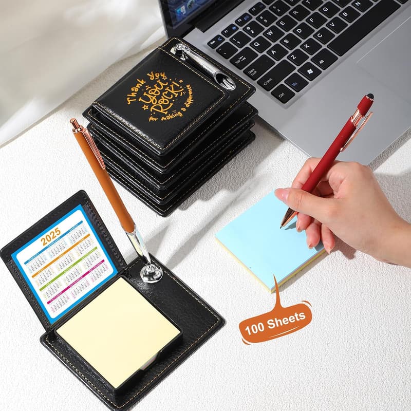 Thank You Gift Set: 30-Pc Sticky Note Holder for Office Teams