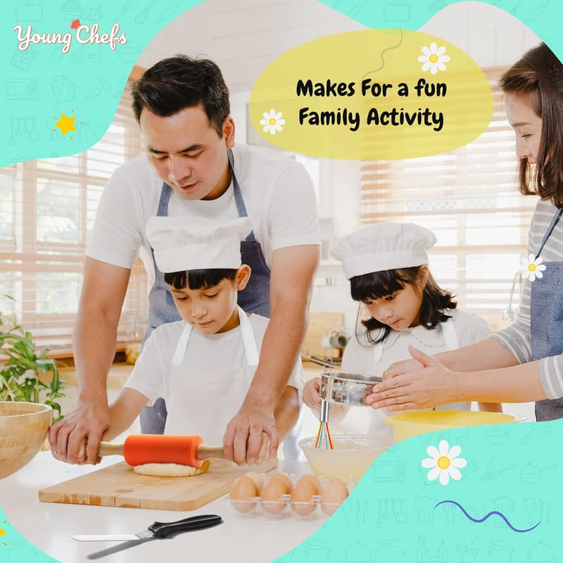 Kids Cooking and Baking Set – 19-Piece Real Kitchen Tools