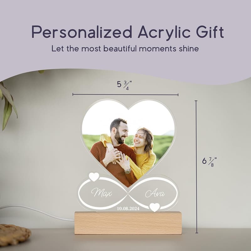Personalized LED Picture Frame for Couples' Anniversary