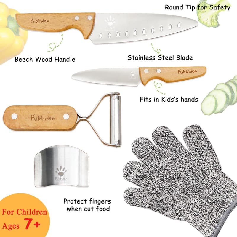 Child-Friendly Stainless Steel Knife Set for Age 8-12