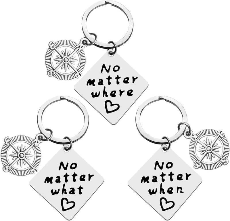 Long Distance Friendship Keychain Set of 3 Gifts