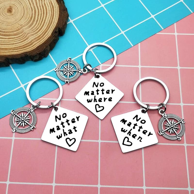 Long Distance Friendship Keychain Set of 3 Gifts