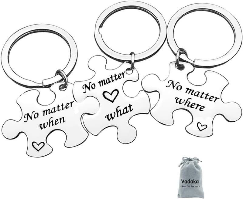 Long Distance Friendship Keychain Set of 3 Gifts