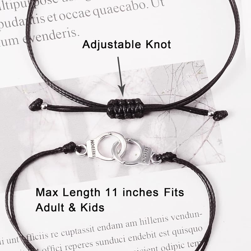 Distance Matching Handcuff Bracelets for Friends & Couples - 3 PCS