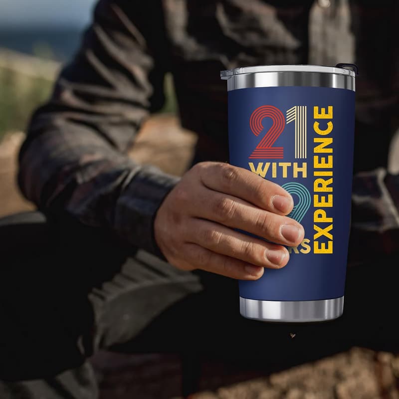 40th Birthday Navy Tumbler for Men and Women - Gift Boxed