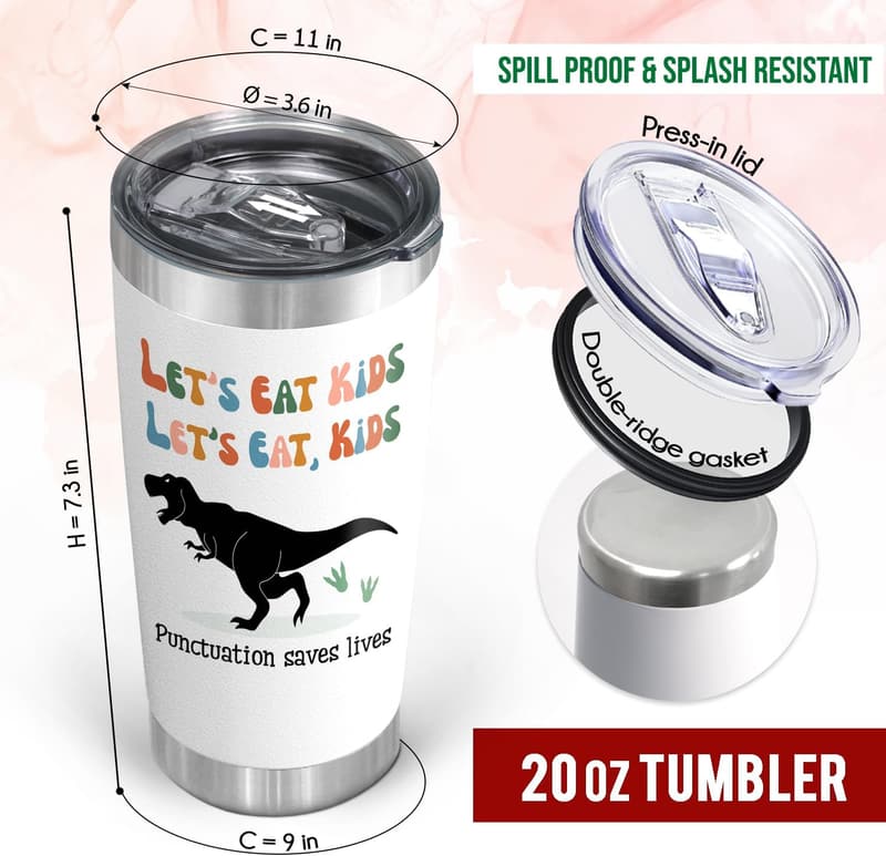 Teacher Appreciation Stainless Steel Tumbler - 20 oz Gift for Women