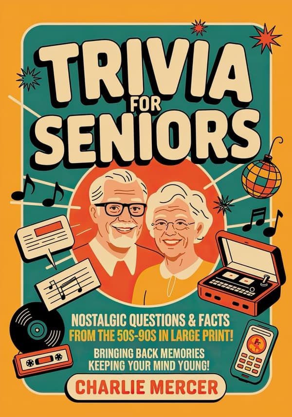 Nostalgic Trivia Game for Seniors: 50s-90s Fun Facts in Large Print