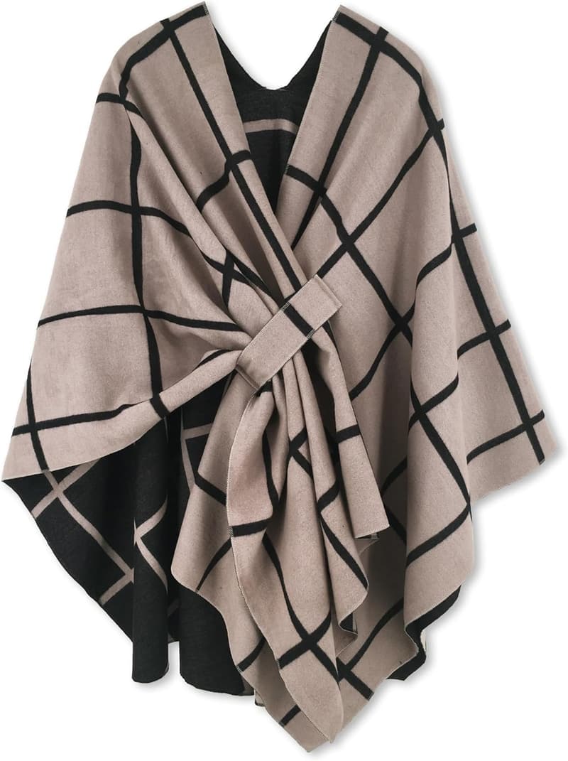 Fall/Winter Women's Moss Rose Open Front Shawl Poncho Cape