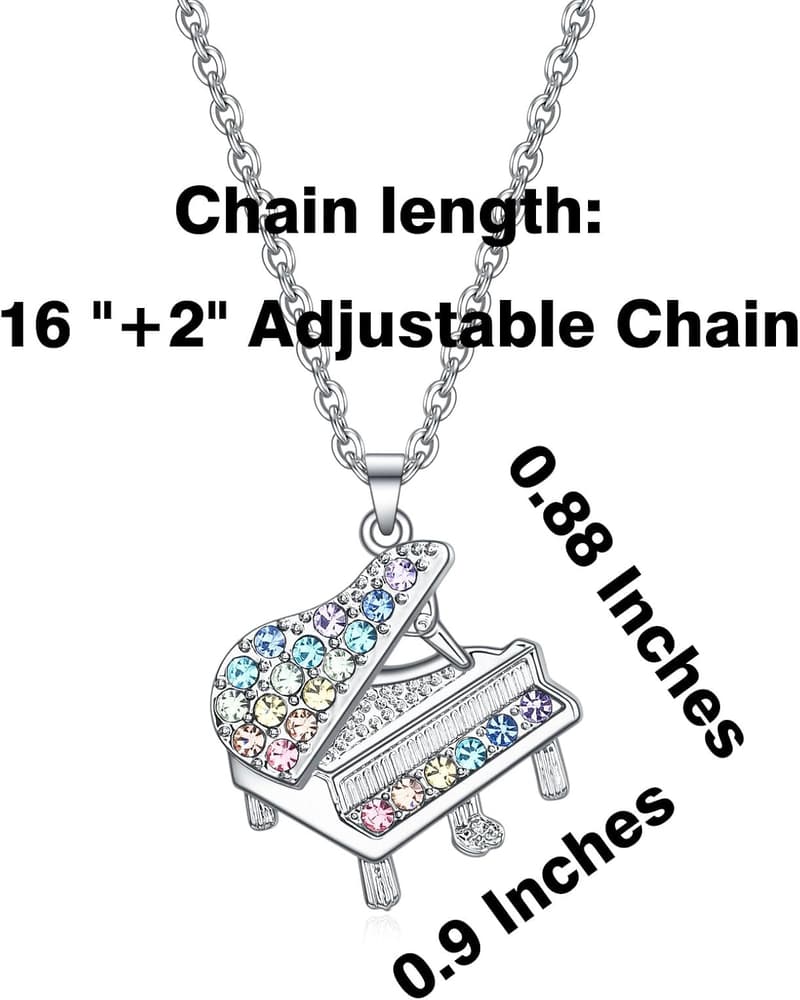 Music Lover Necklace for Women & Girls - Instrument Pendant Jewelry