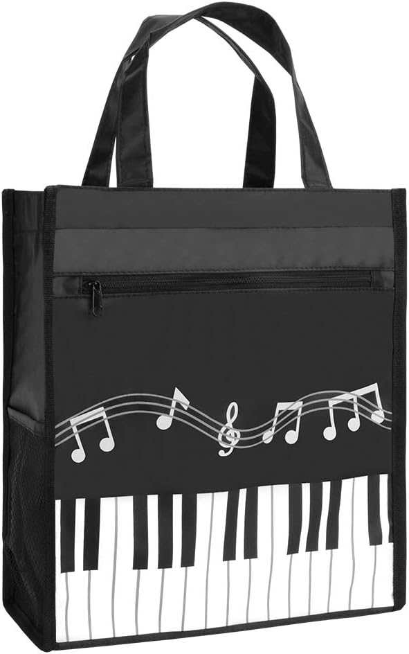 Waterproof Oxford Cloth Piano Keys Tote Bag for Kids