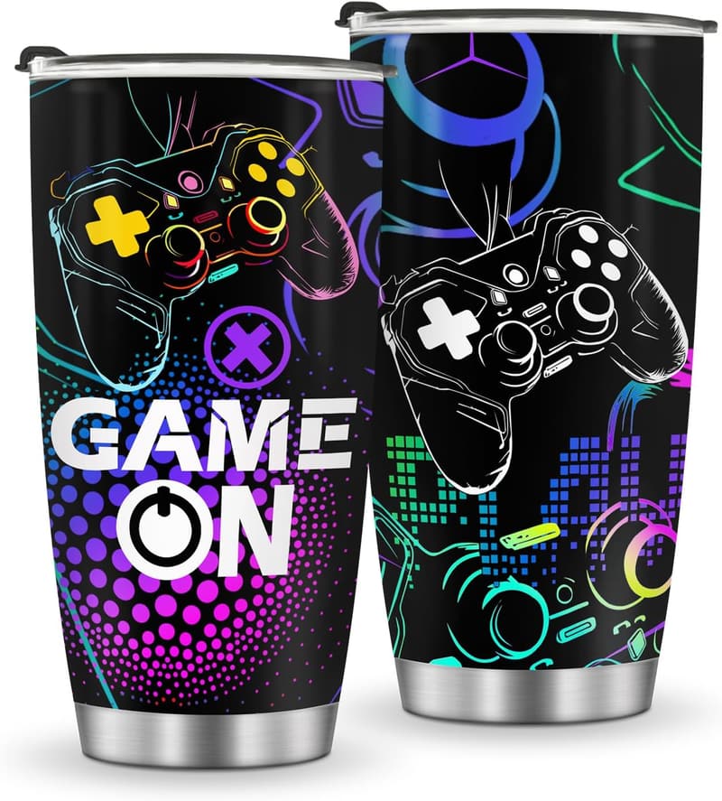 Gamer Mug Tumbler - 20oz Stainless Steel Gift for Kids & Teens