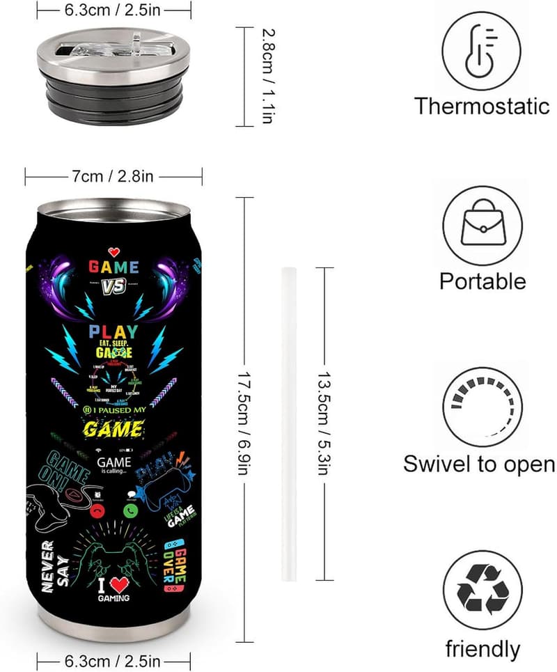 Gifts for Gamers: 17oz Stainless Steel Tumbler