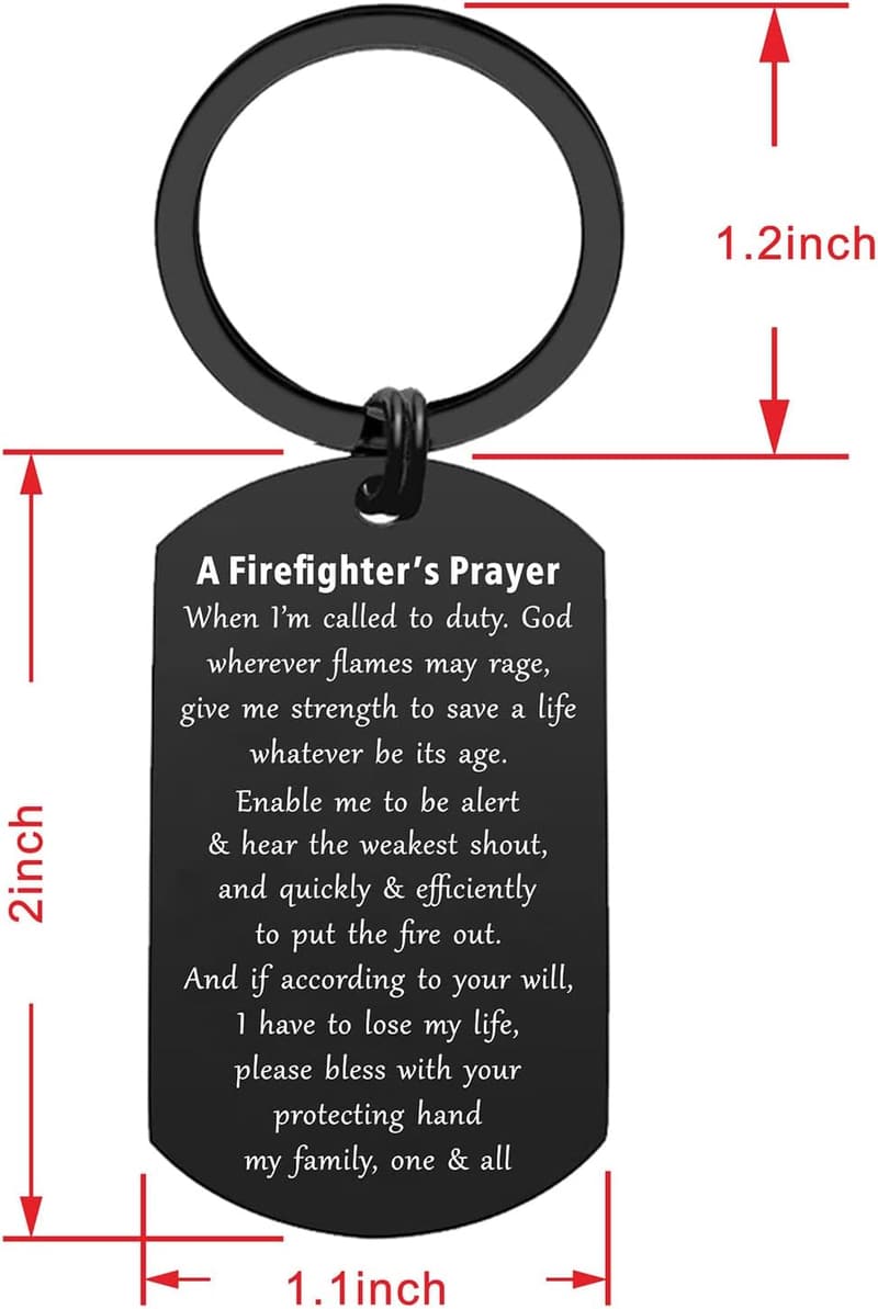 Firefighter Prayer Keychain - 
