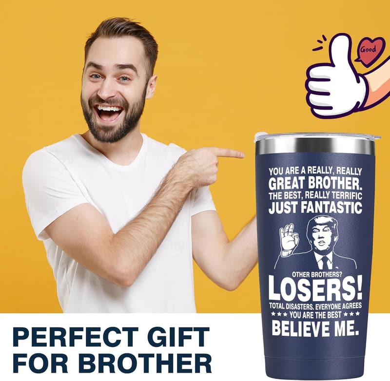 Funny Navy Blue Tumbler for Brother - Father's Day Gift