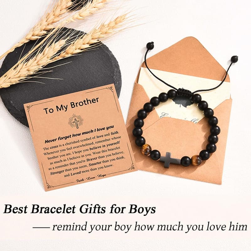 Easter Cross Bracelet Gift for Boys - Baptism & Confirmation