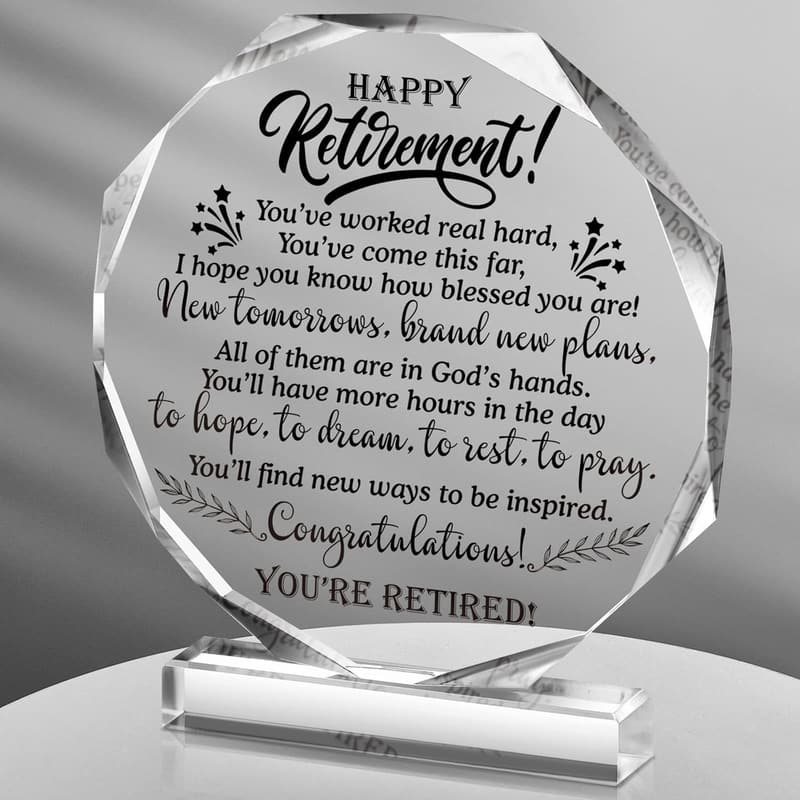 Happy Retirement Keepsake Plaque for Teachers and First Responders