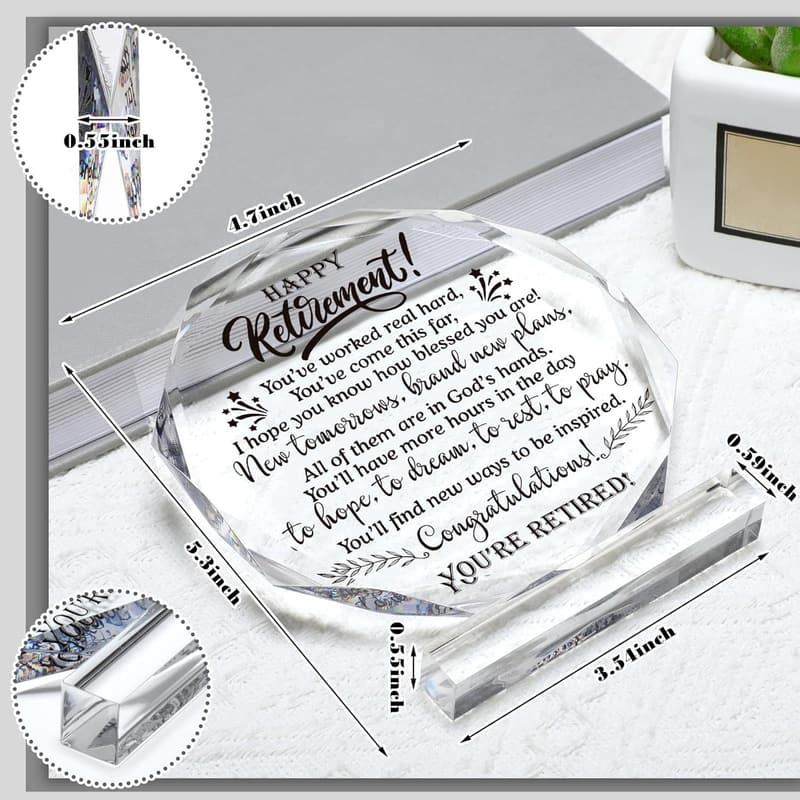 Happy Retirement Keepsake Plaque for Teachers and First Responders