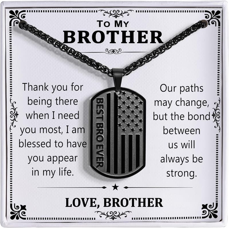 American Flag Dog Tag Necklace for Father's Day Gifts