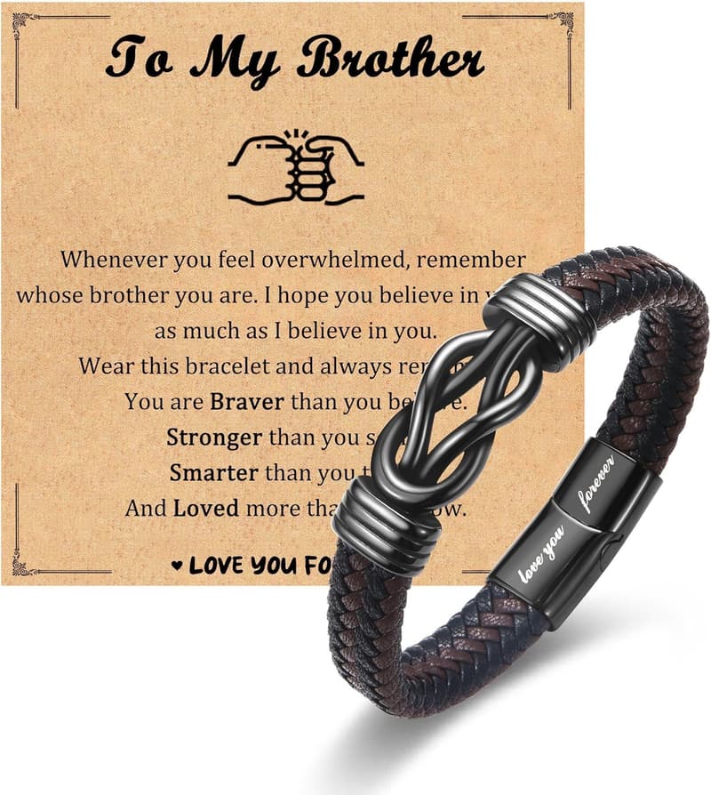 Braided Leather Bracelet for New Dads and Grandpas