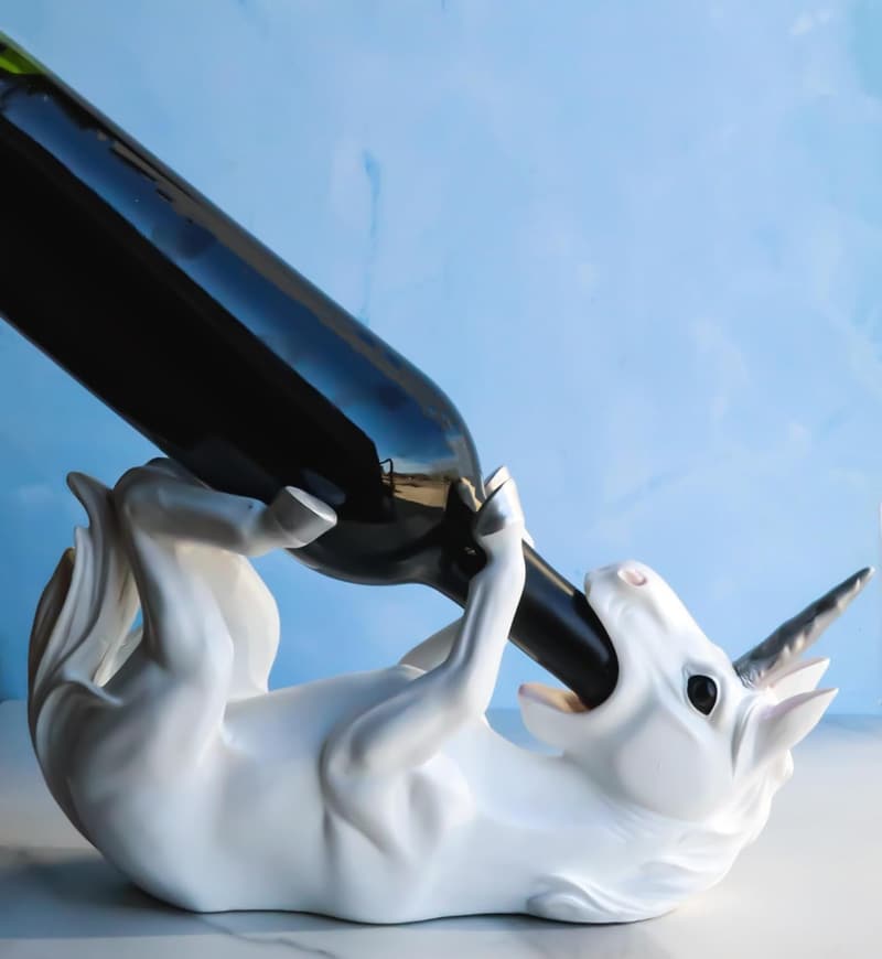 Mystical Unicorn Wine Holder Figurine for Kitchen Decor