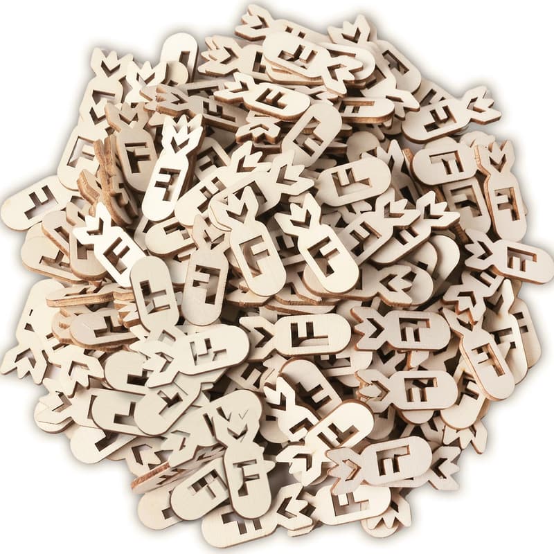 Valentine's Day Wooden F-Bomb Gag Gift Set - 200PCS Stress Relief