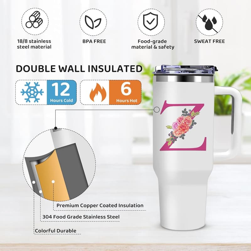 Personalized Monogrammed Tumbler for Women’s Birthday